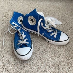 Blue high top Converse